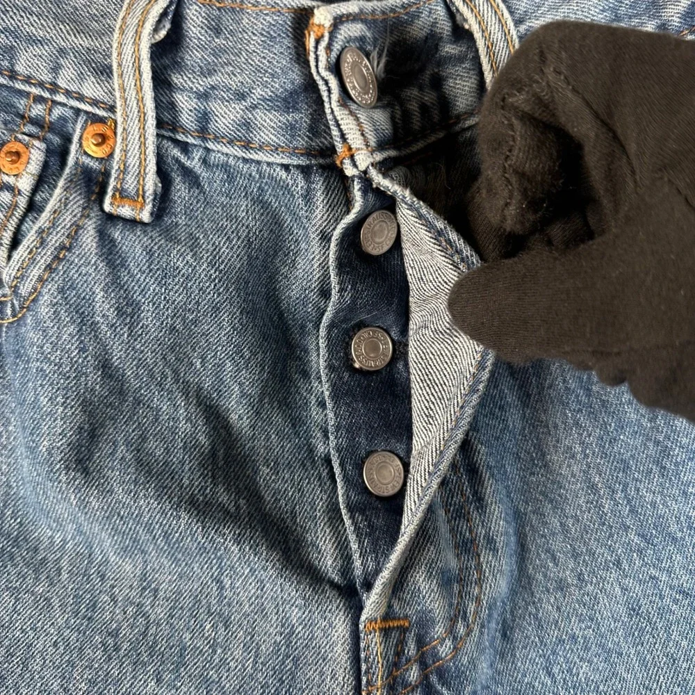 Levis 501 Original Fit Mens Blue Straight Leg Denim Jeans W29 L34 Medium Wash
